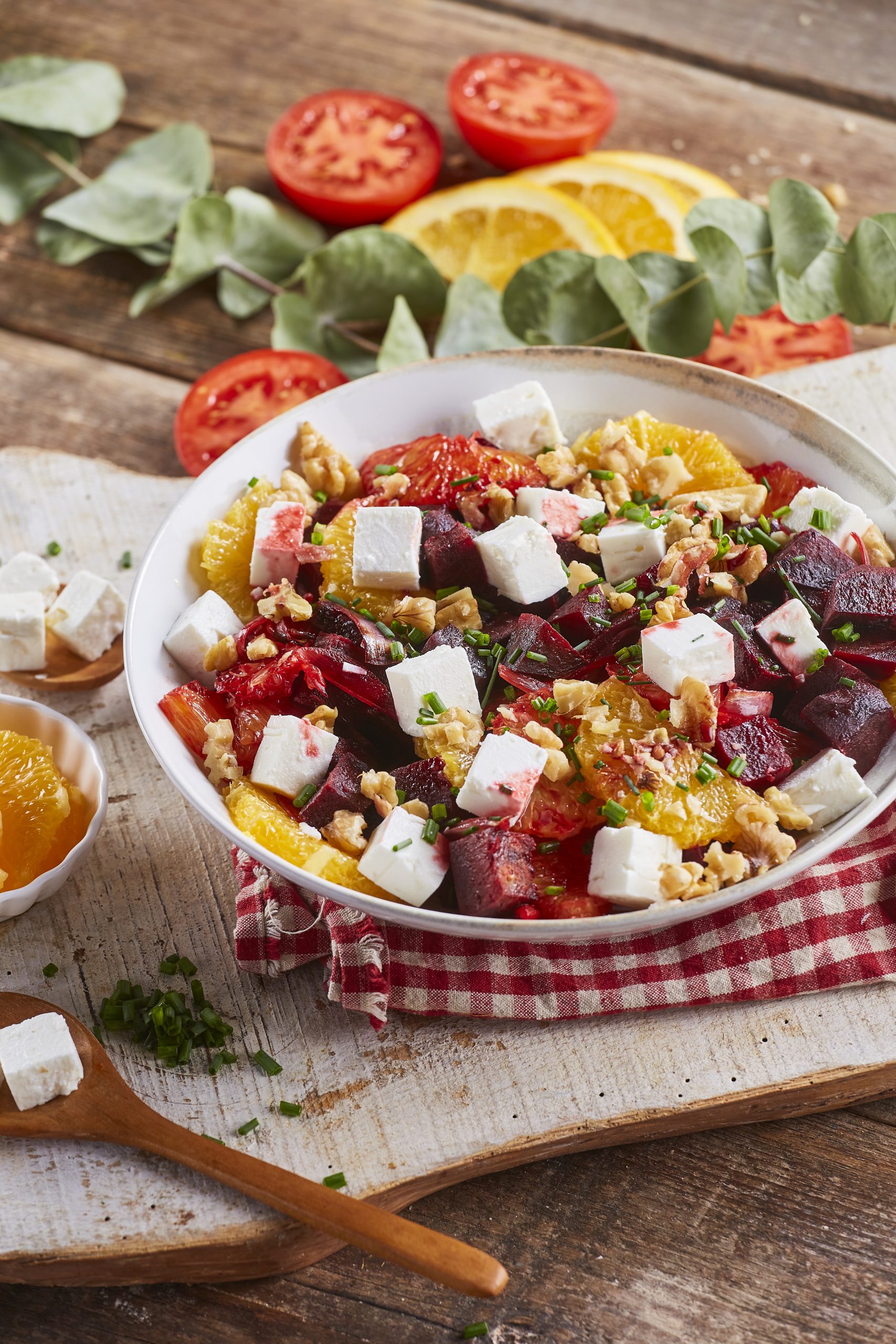 Salada quente de beterraba e feta