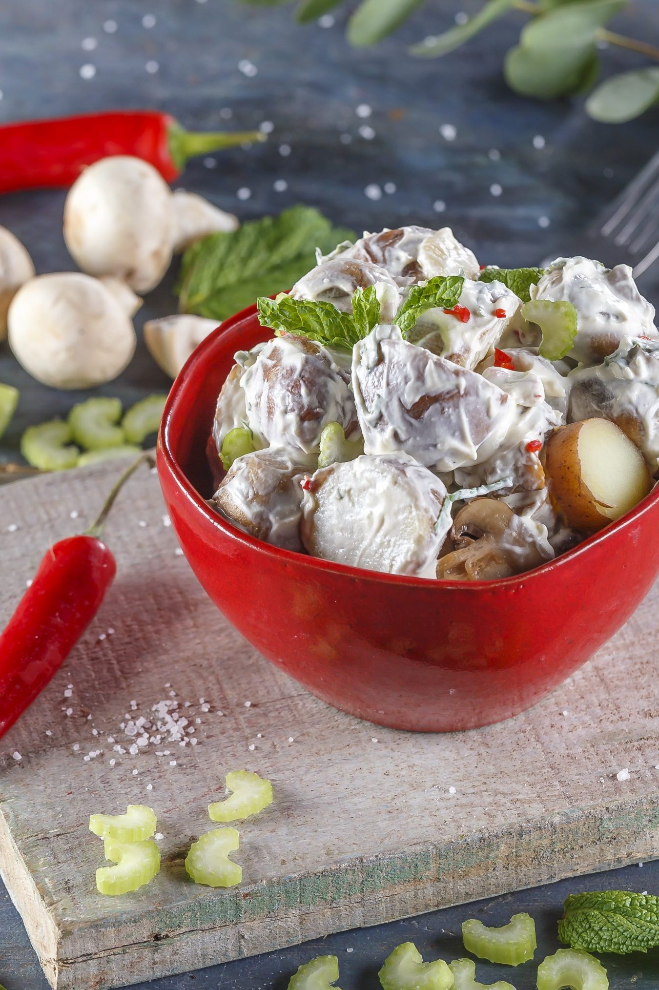 Salada cremosa de batata
