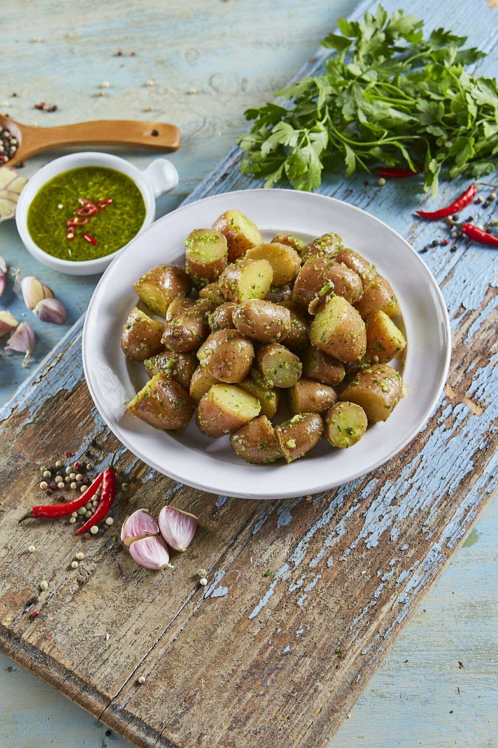 Salada de batata chimichurri