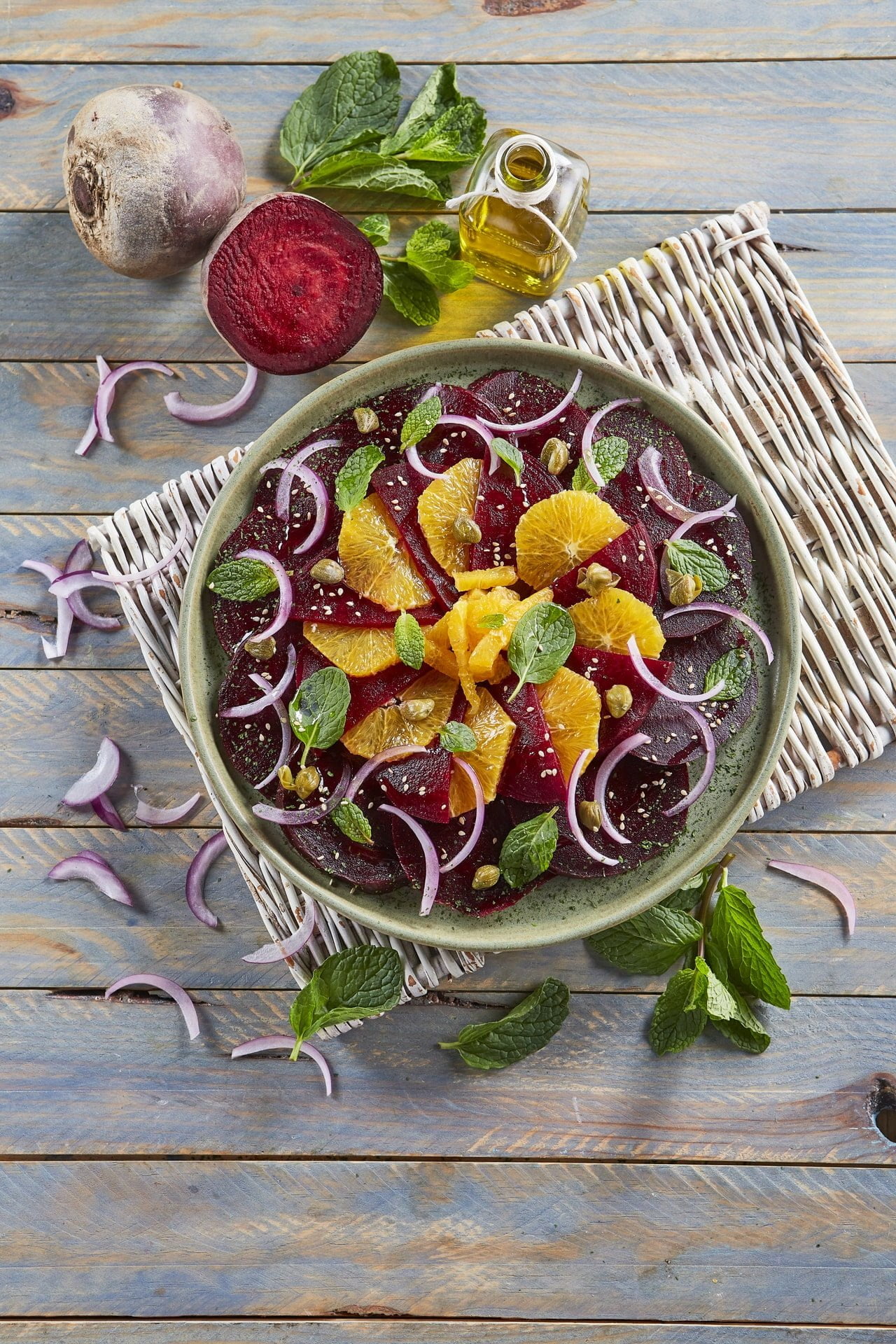 Salada fresca de beterraba e laranja