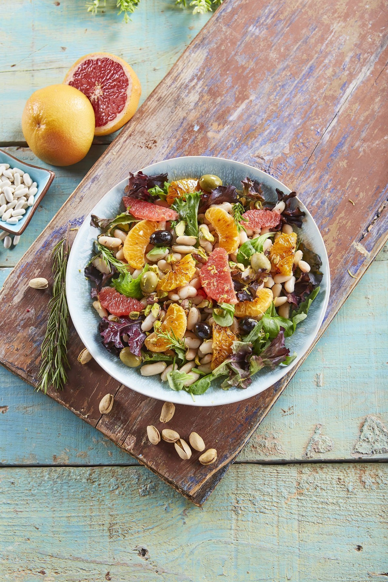 Salada de citrinos com feijão branco