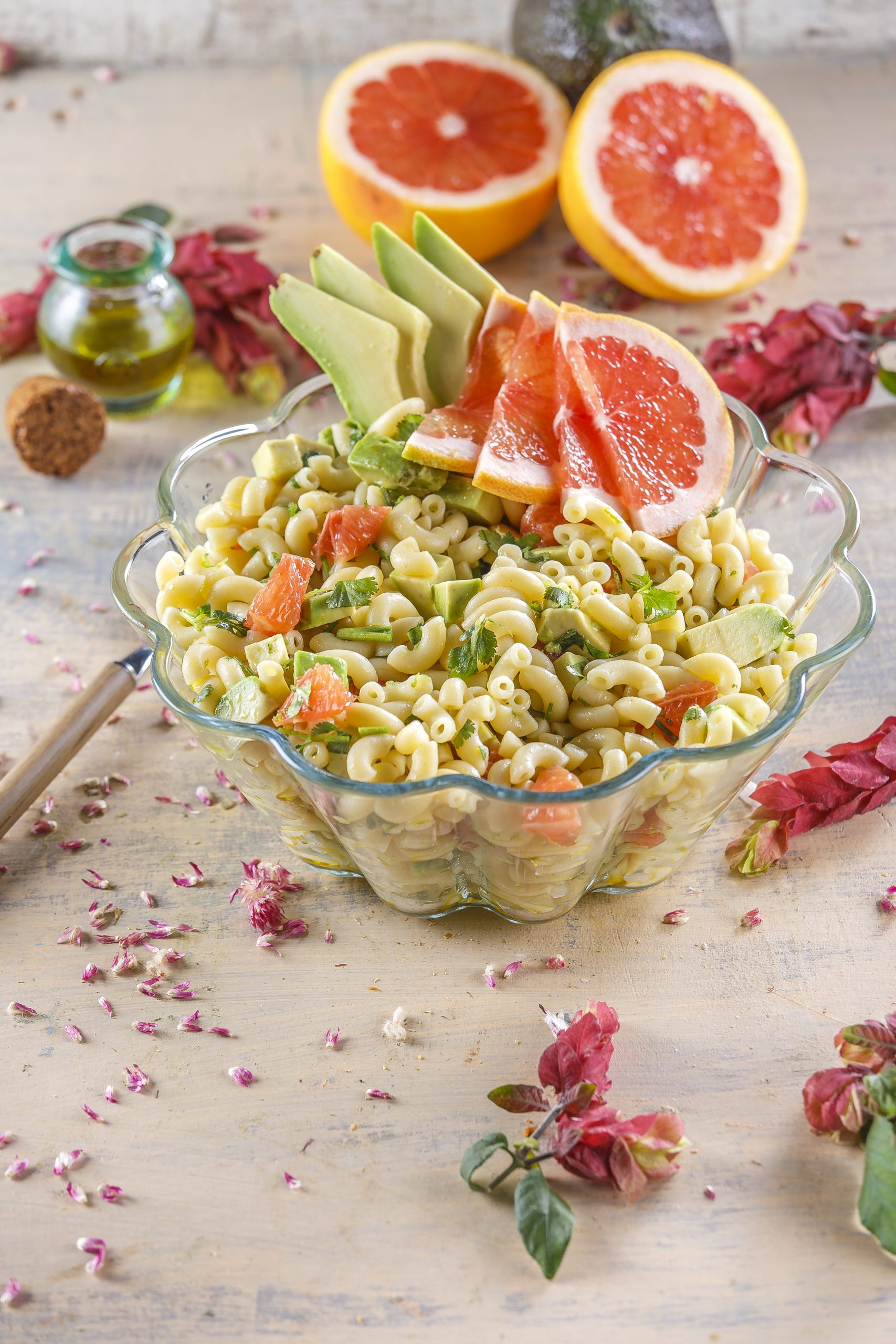 Salada de cotovelos com toranja
