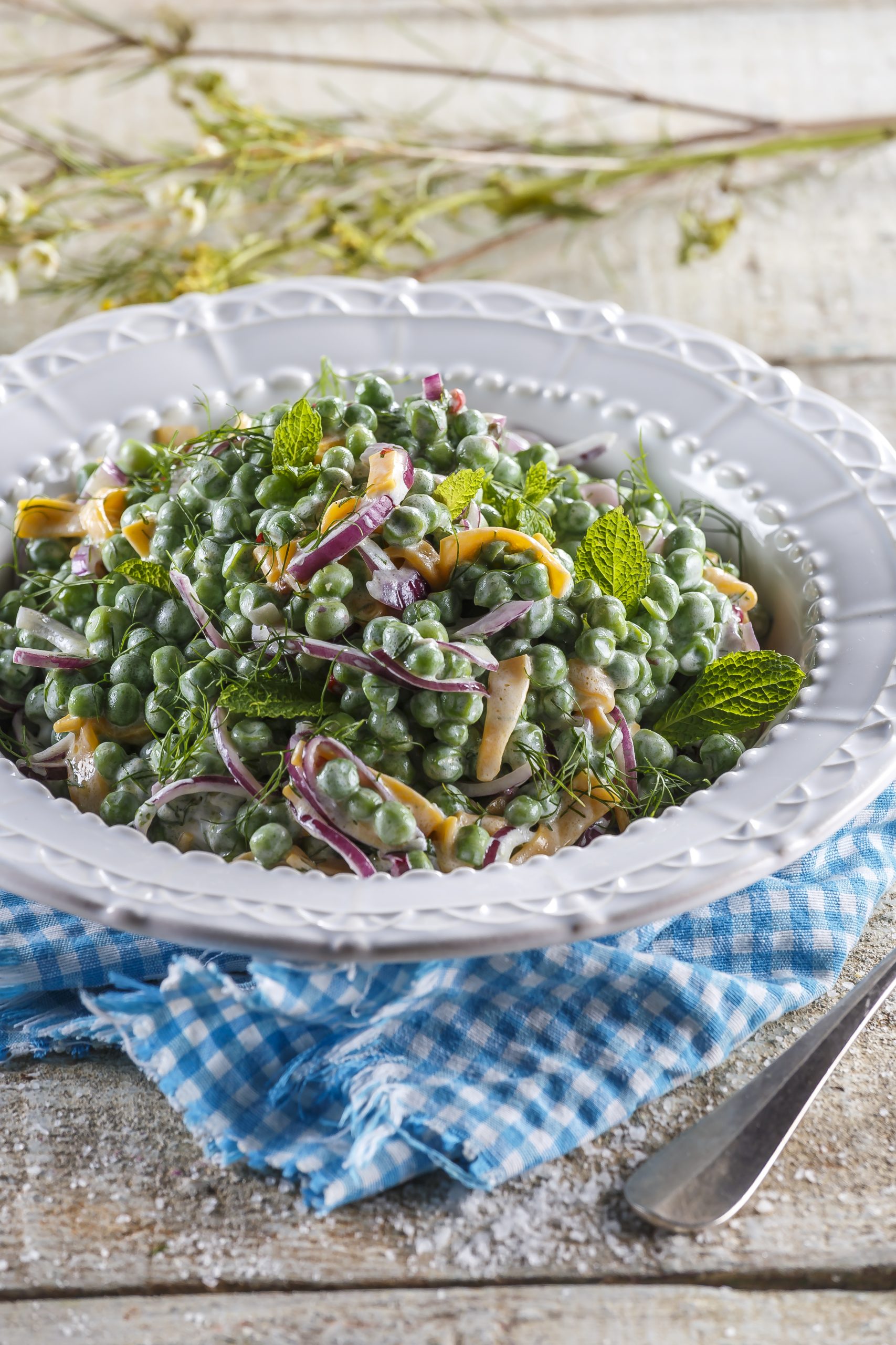 Salada de ervilhas com iogurte