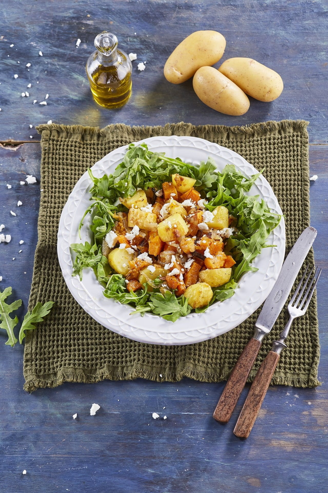 Salada de inverno com batata e abóbora