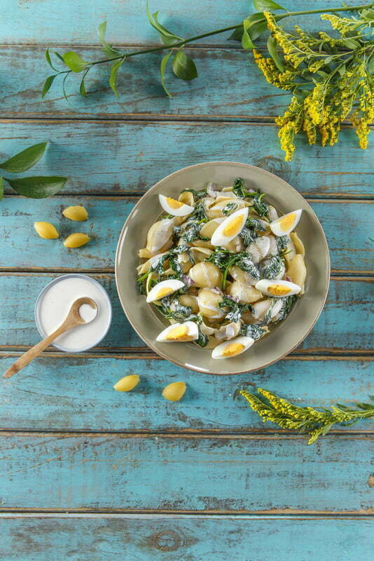 Salada de massa com espinafres (receita especial para grávidas)