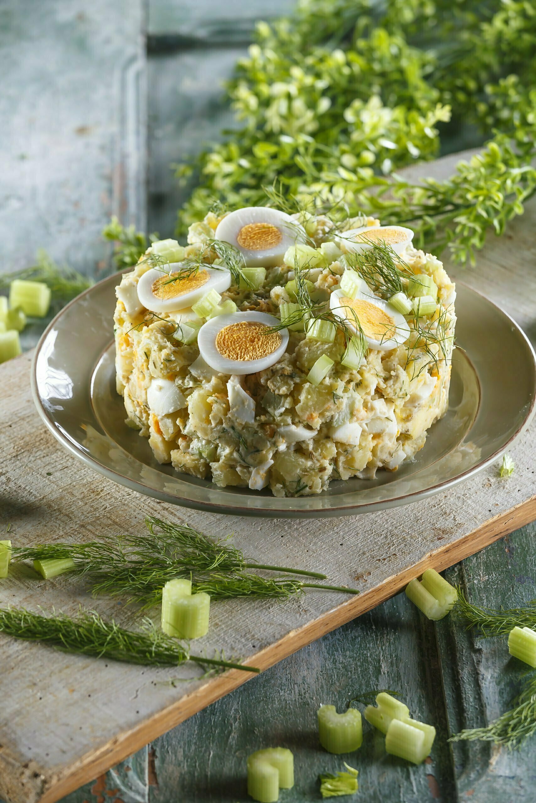 Salada de ovo com batata