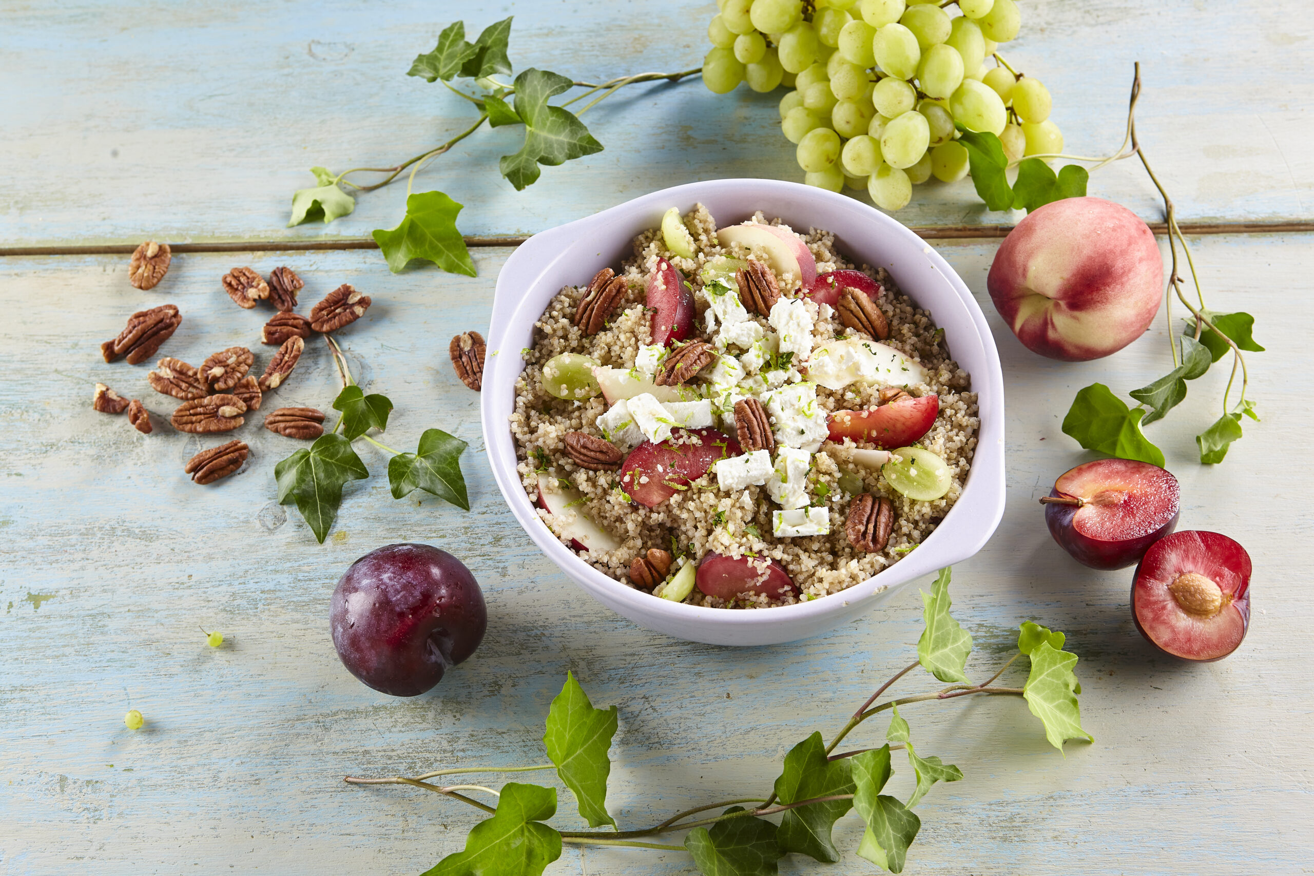 Salada de quinoa e fruta @Teleculinária