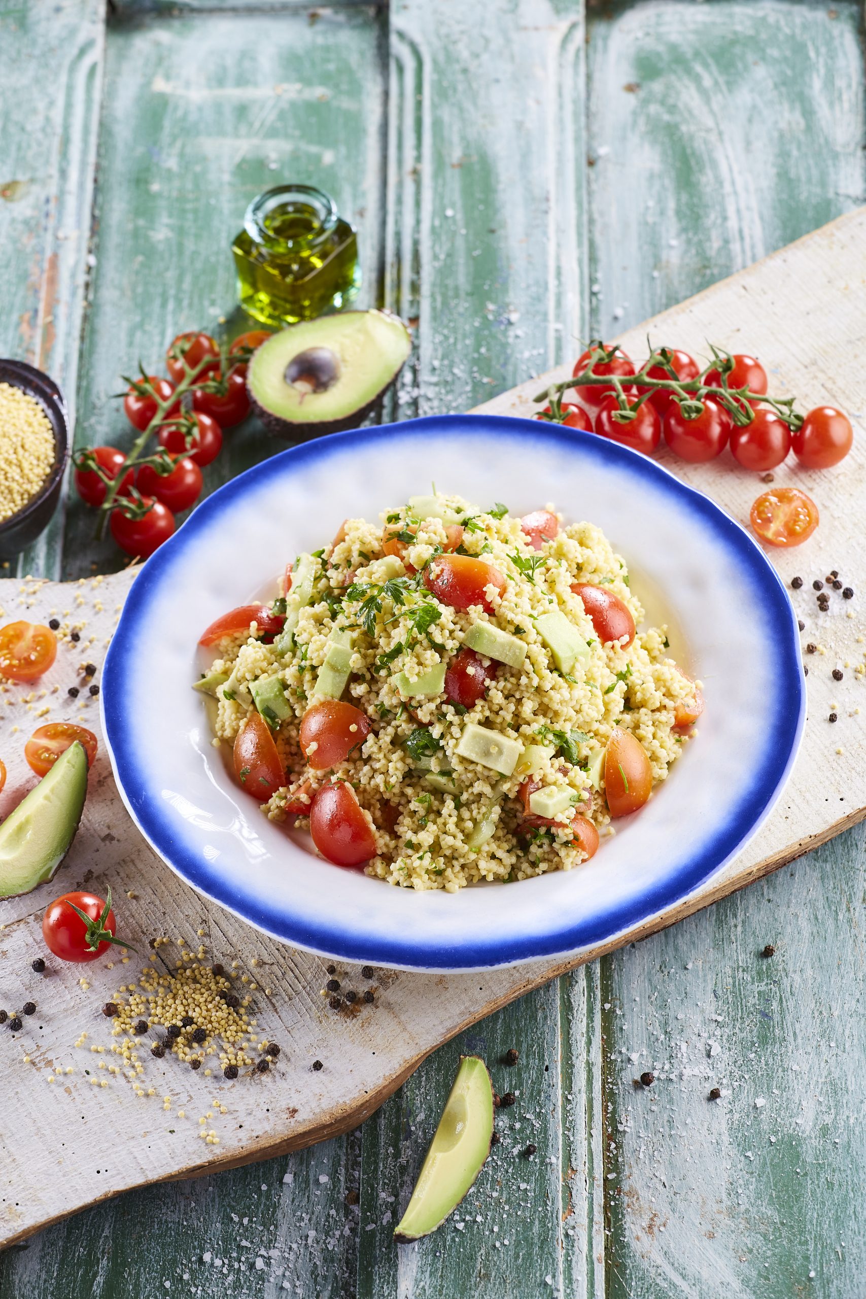 Salada de Verão com millet e abacate