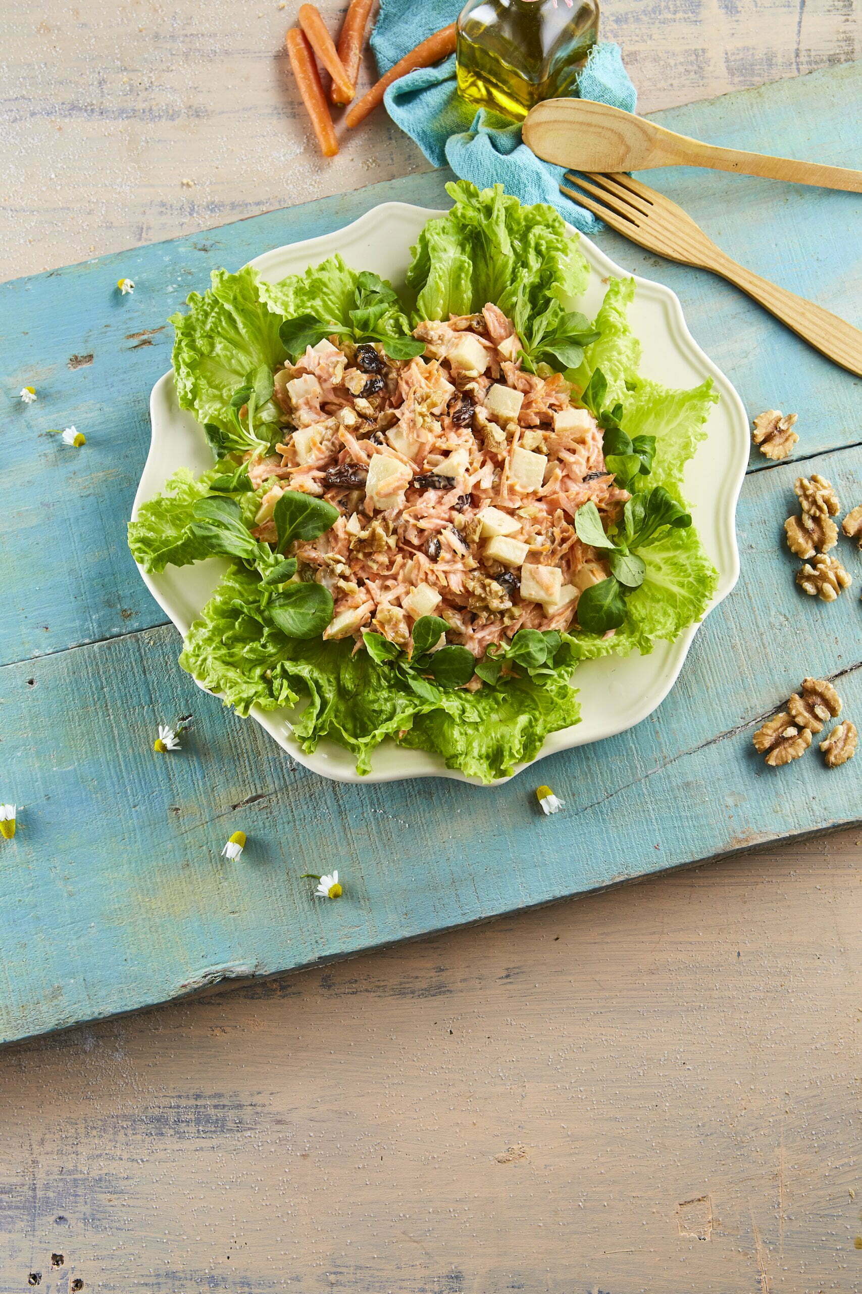 Salada fresca com cenoura