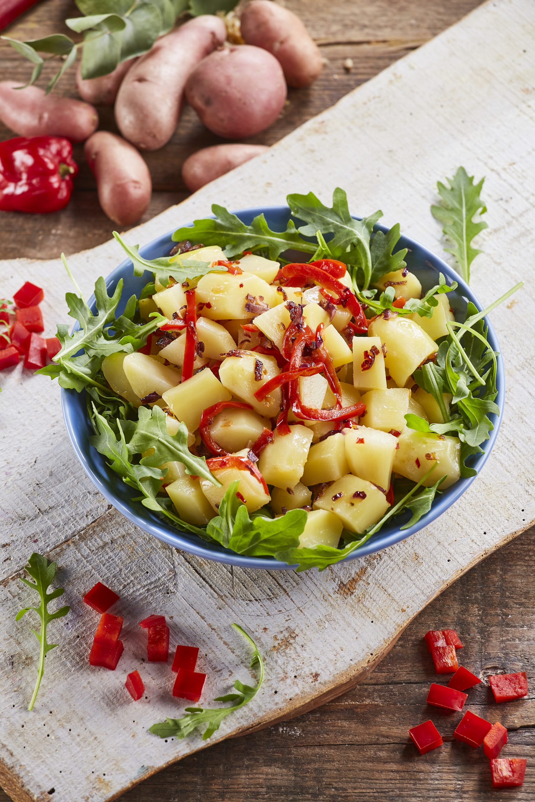 Salada quente de batata e jalapenhos