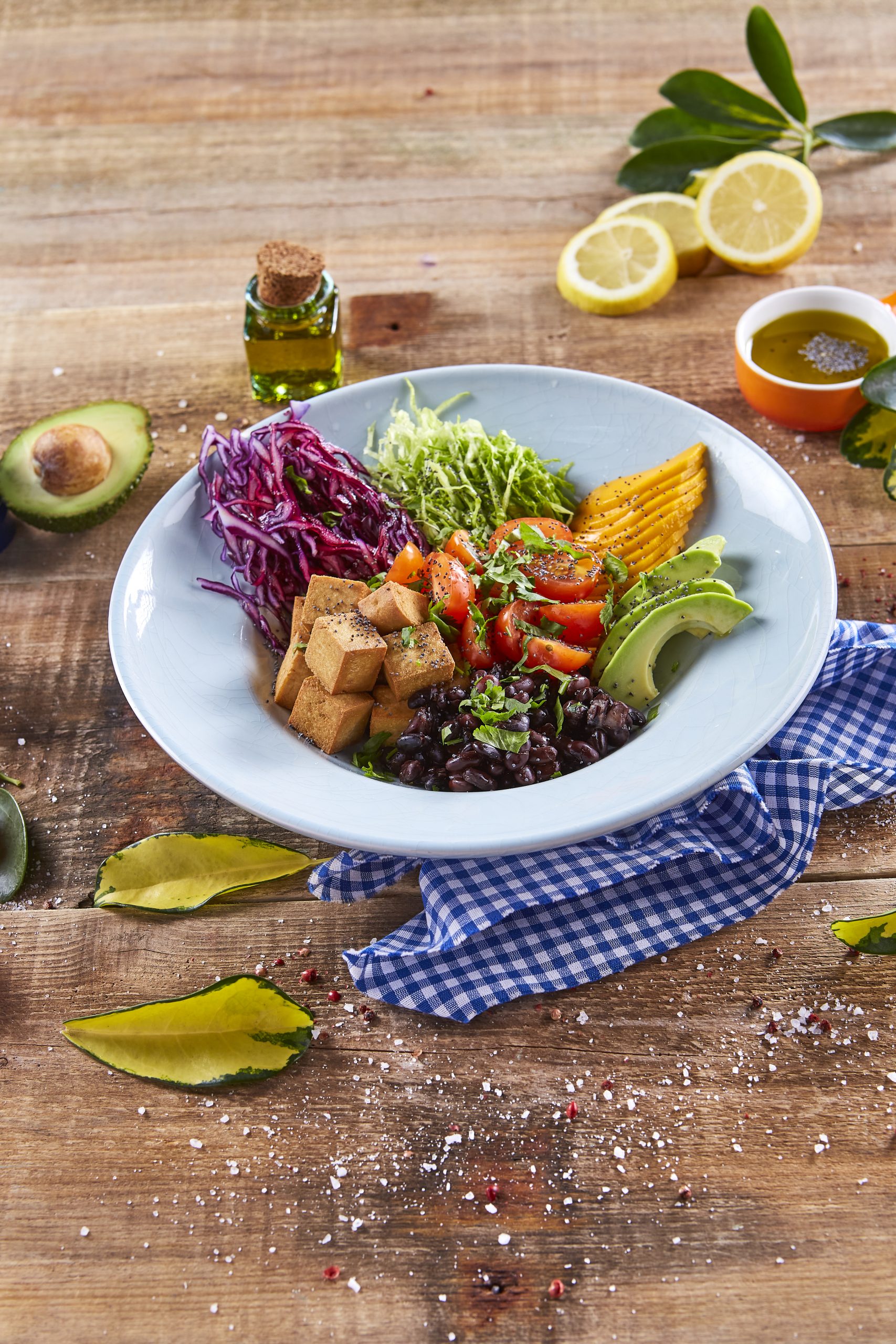 Salada rica de tofu