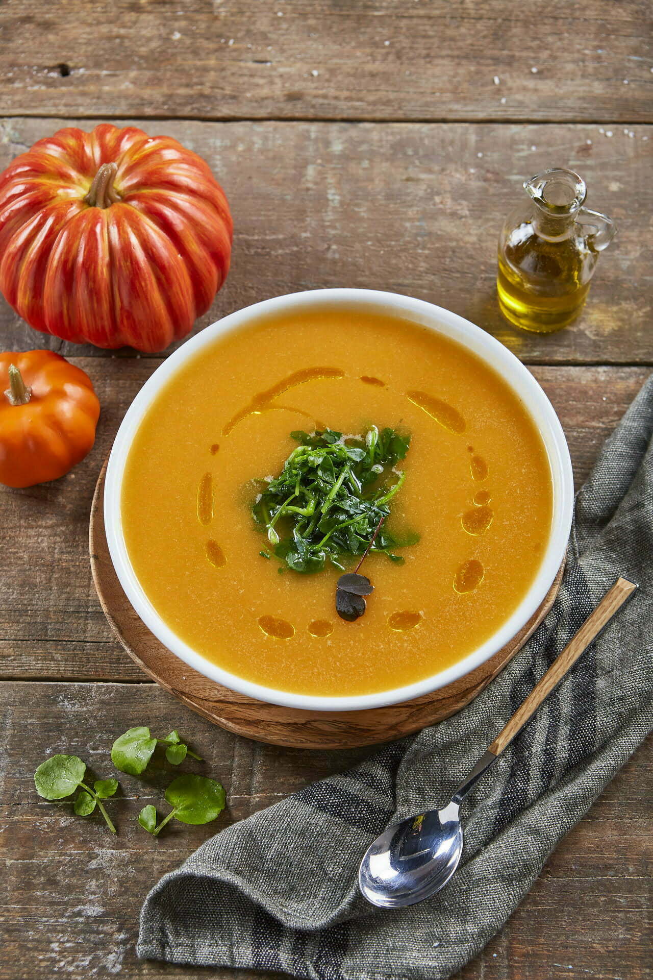 Sopa de agrião e abóbora