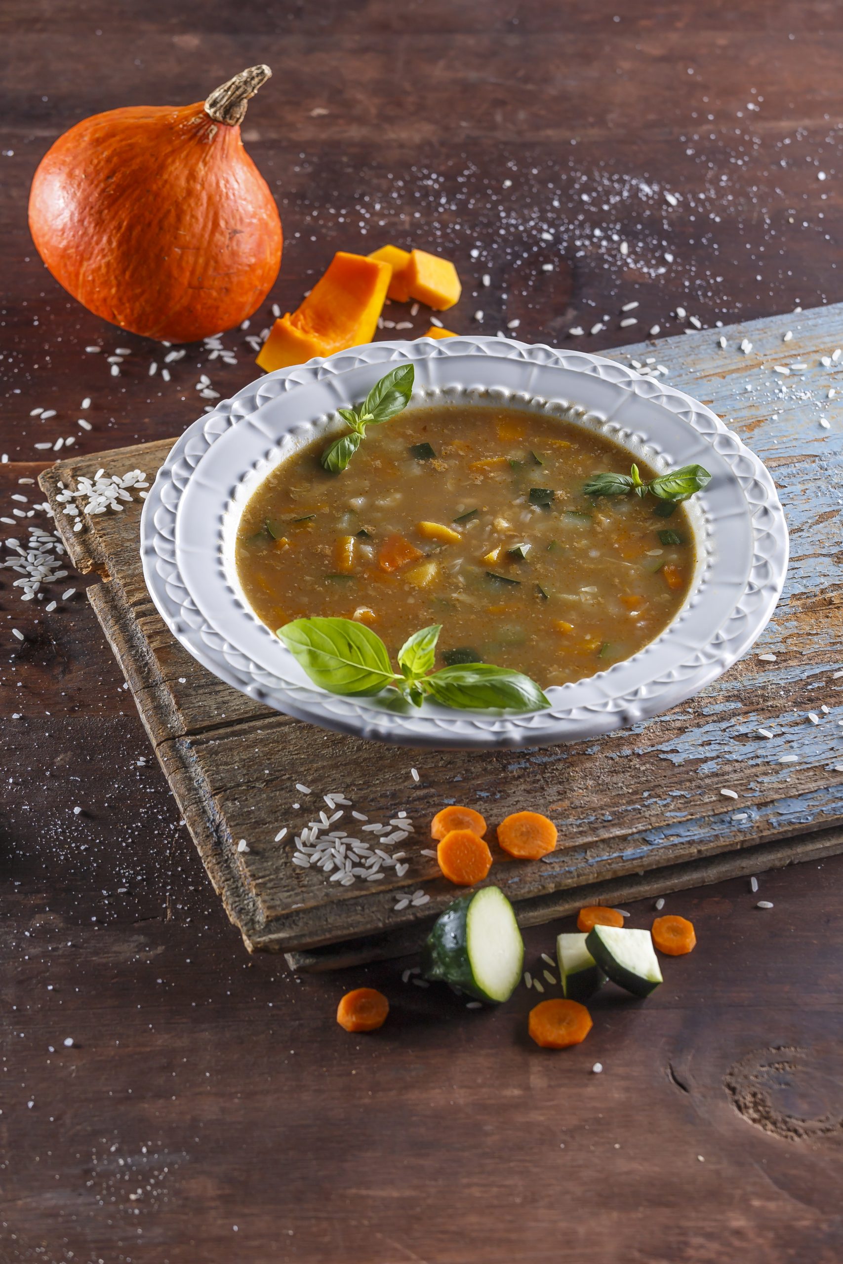 Sopa de arroz integral