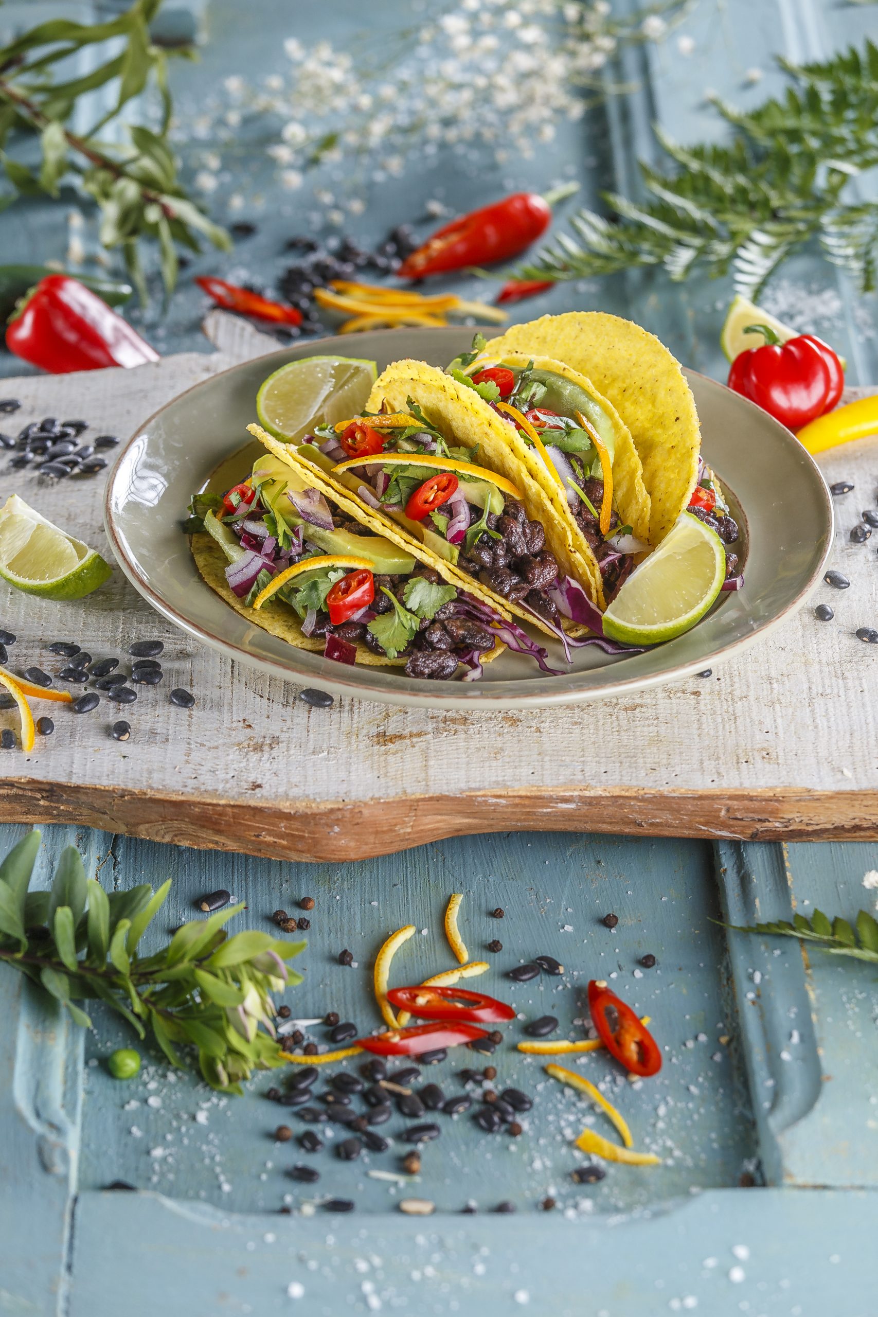 Tacos de laranja picantes