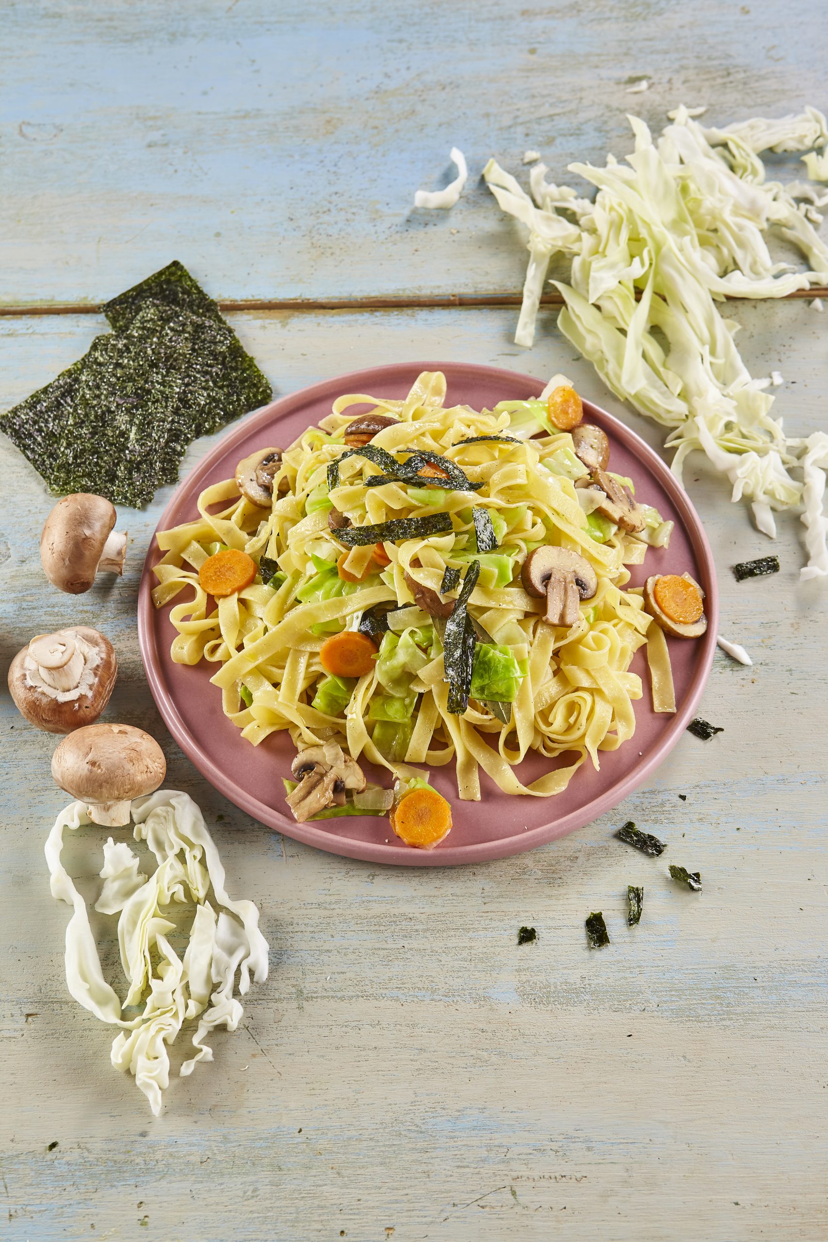 Tagliatelle com algas