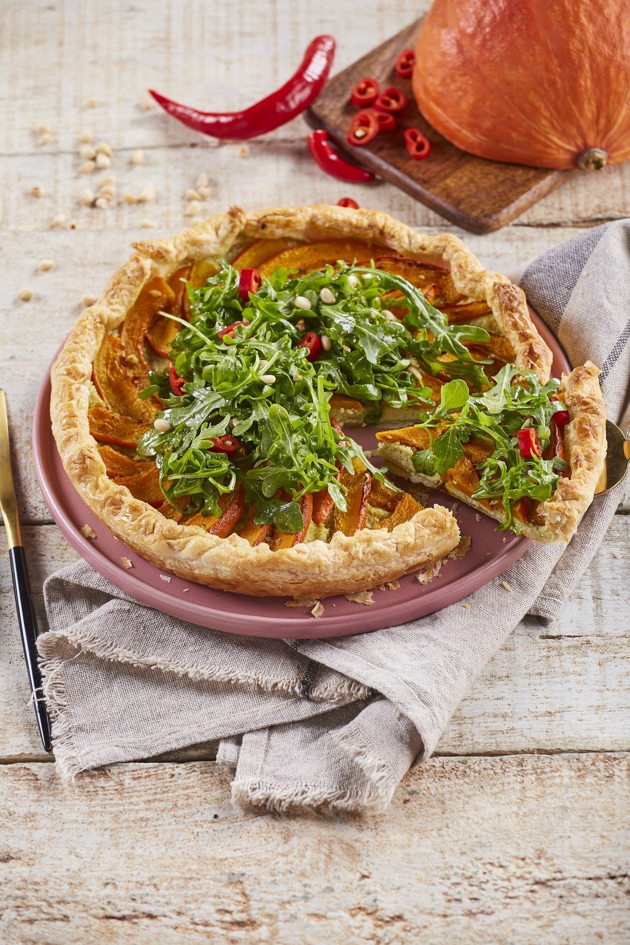Tarte de abóbora com pesto