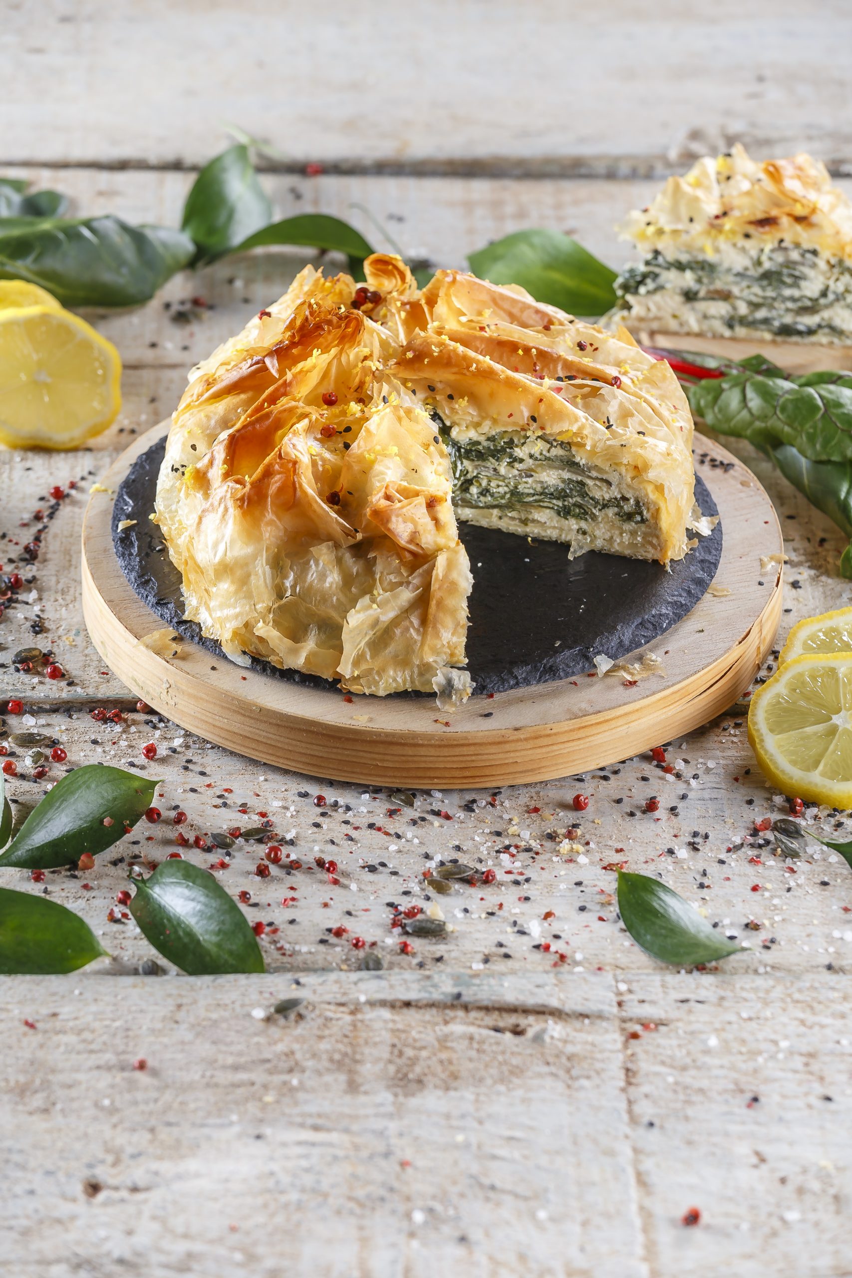 Tarte de acelga, limão e queijo