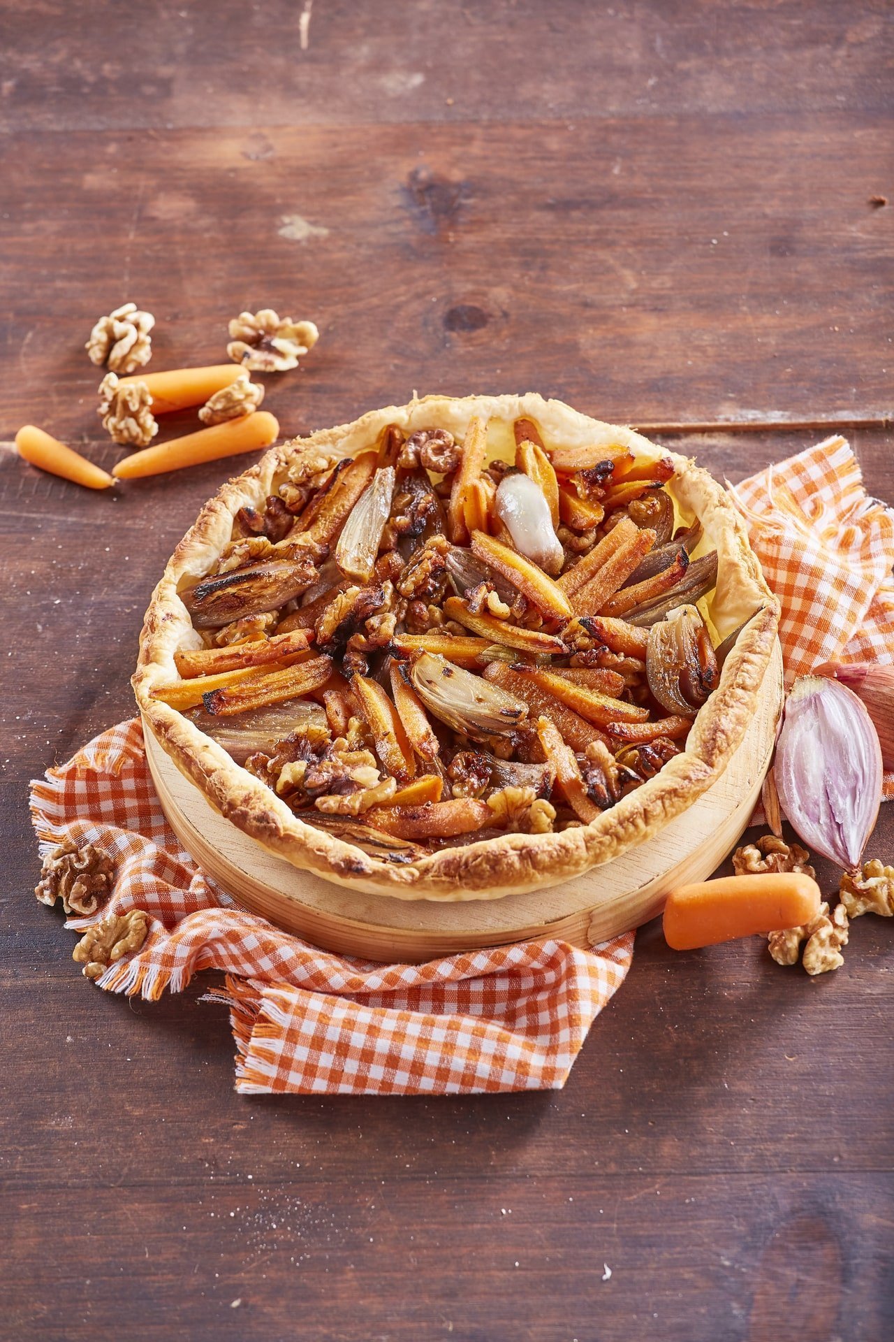 Tarte de cenoura e nozes