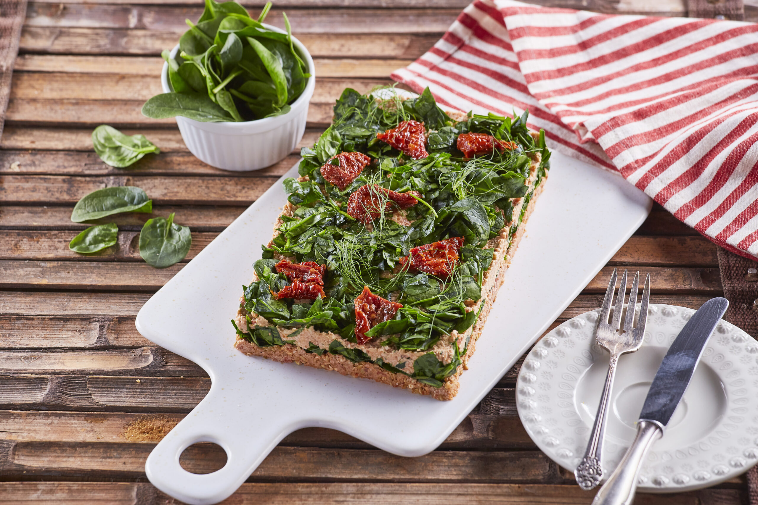 Tarte de espinafres e tomate @Veggie