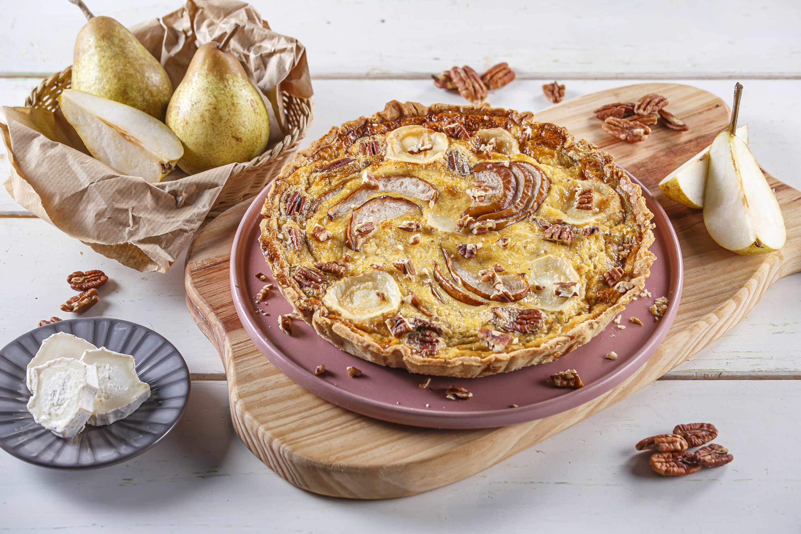 Tarte de pera rocha queijo chevre e macadamia @TeleCulinária