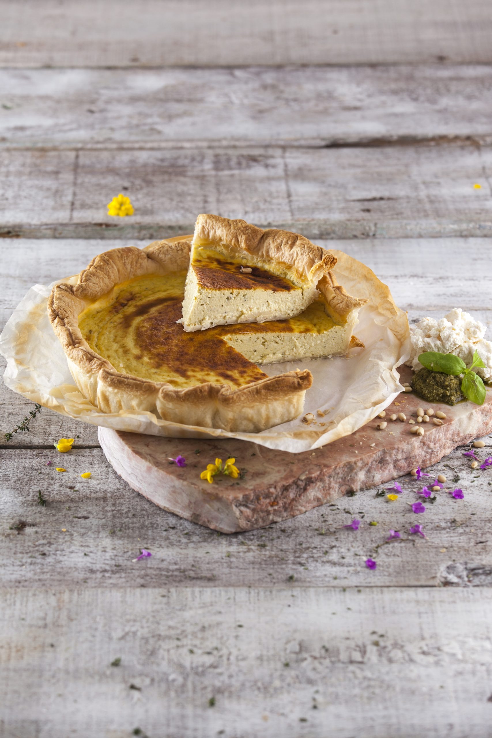 Tarte de pesto e ricota