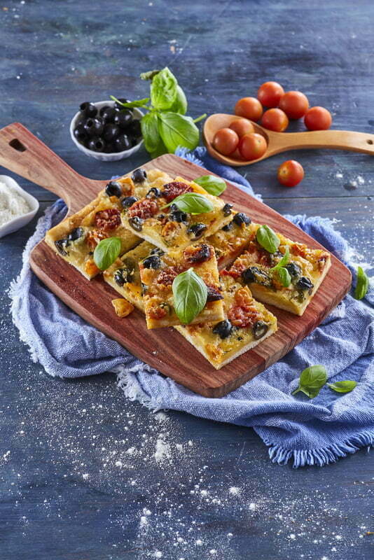 Tarte de queijo e tomate
