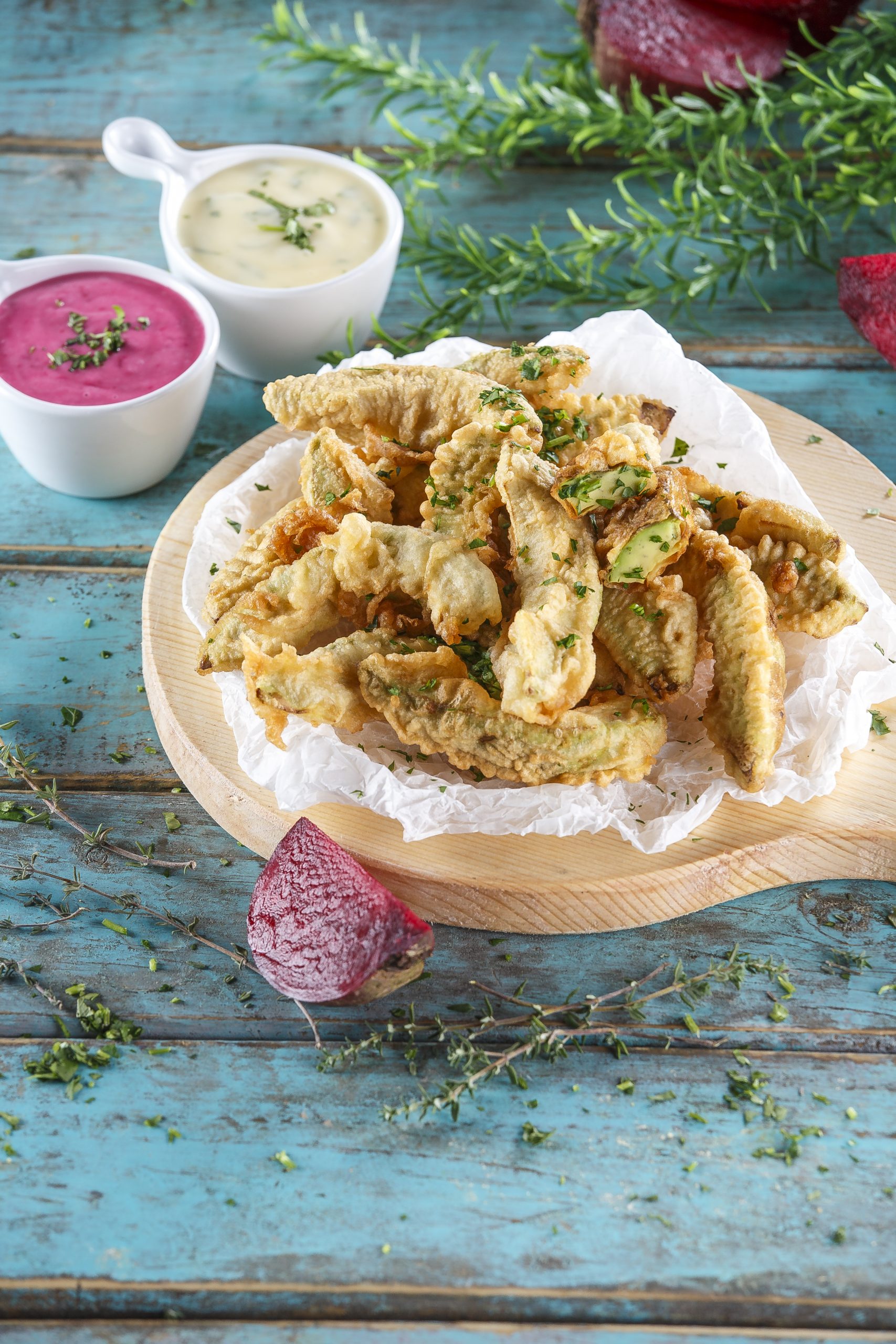Tempura de abacate com maionese