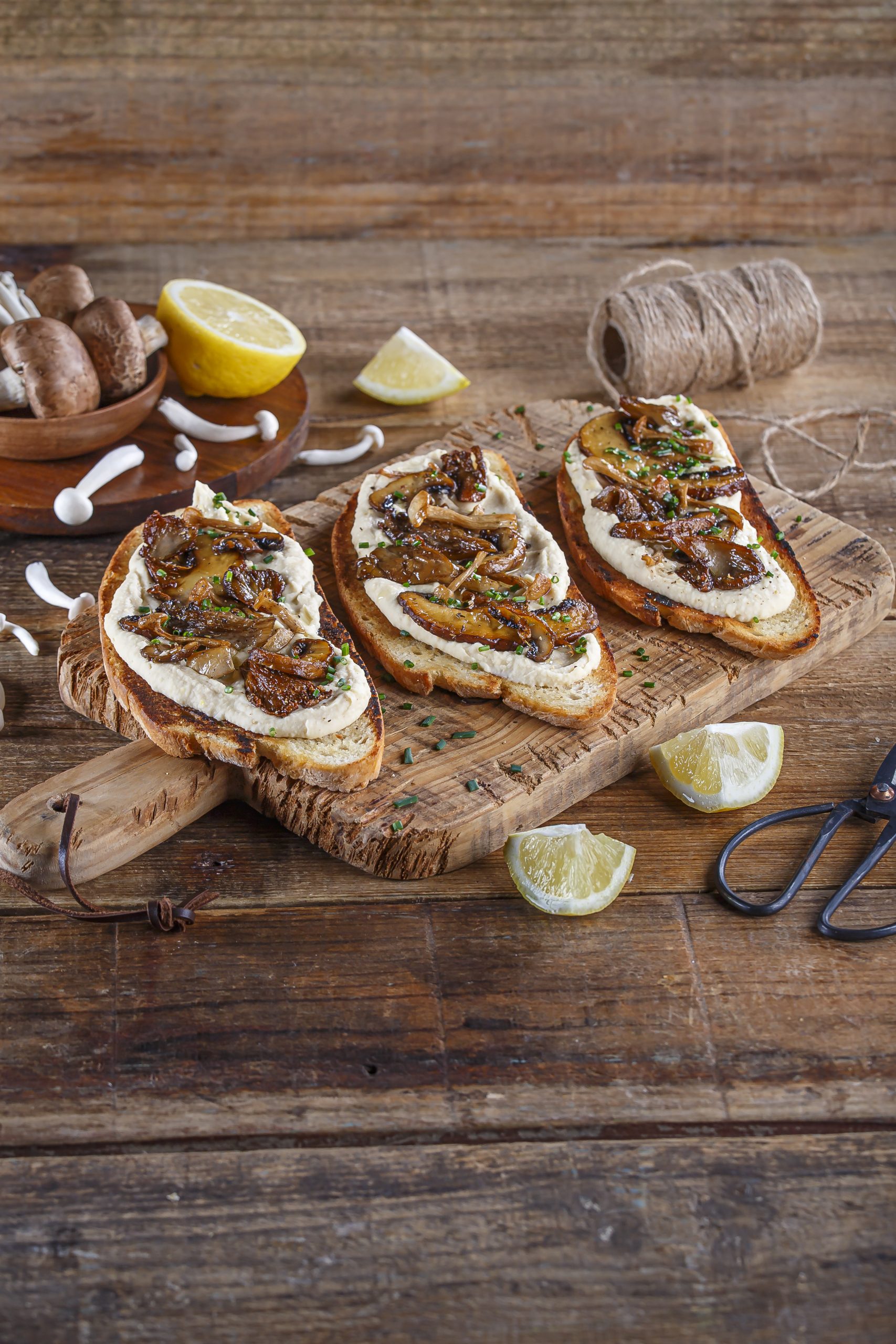 Receita de tostas de cogumelos
