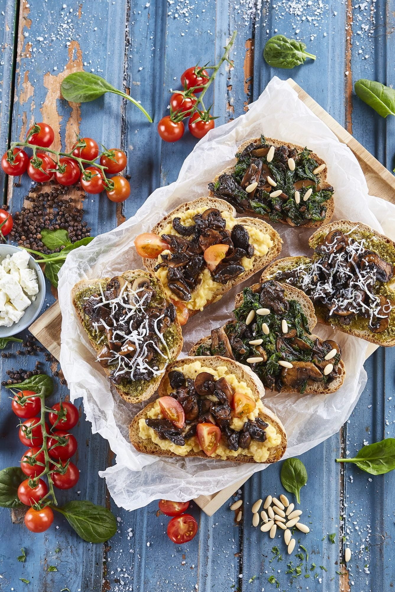 Tostas de cogumelos