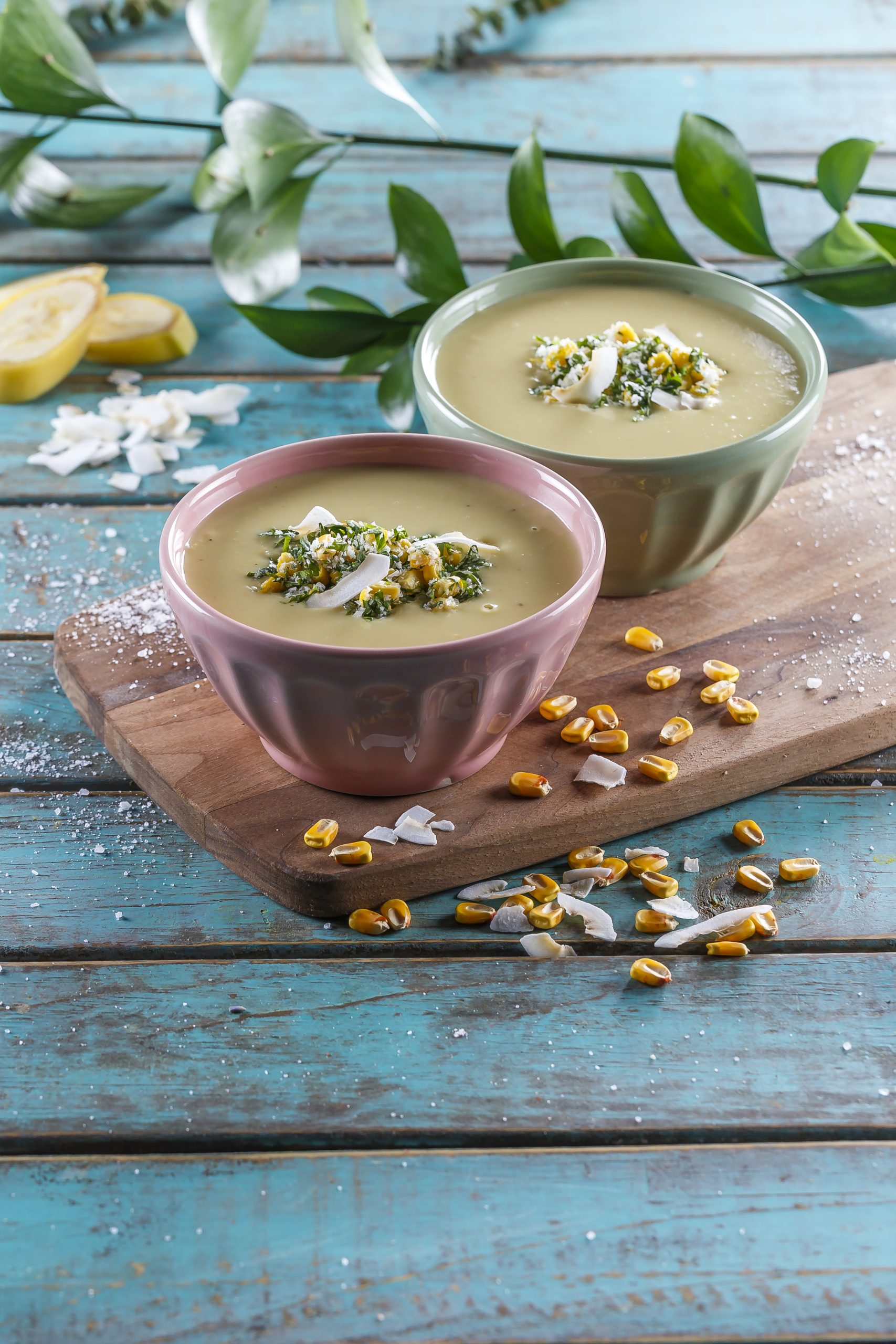 Vichyssoise de milho e banana