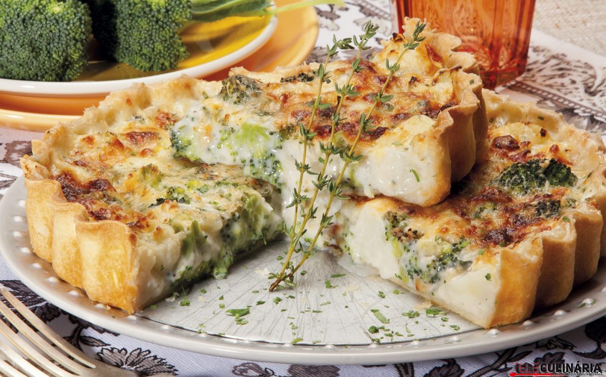 Quiche de brócolos e couve-flor