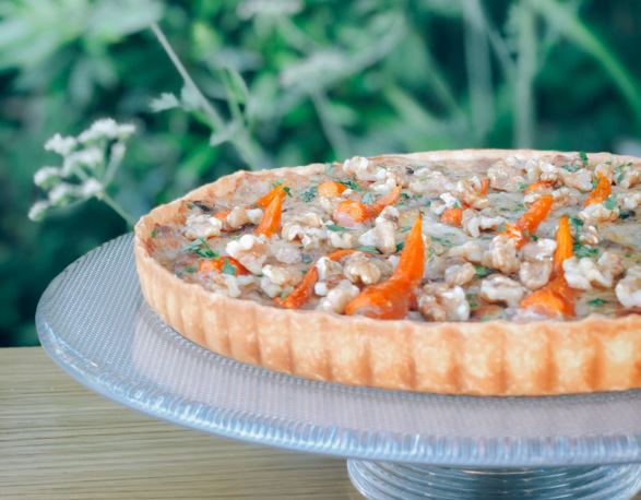 Tarte de cenouras com cogumelos