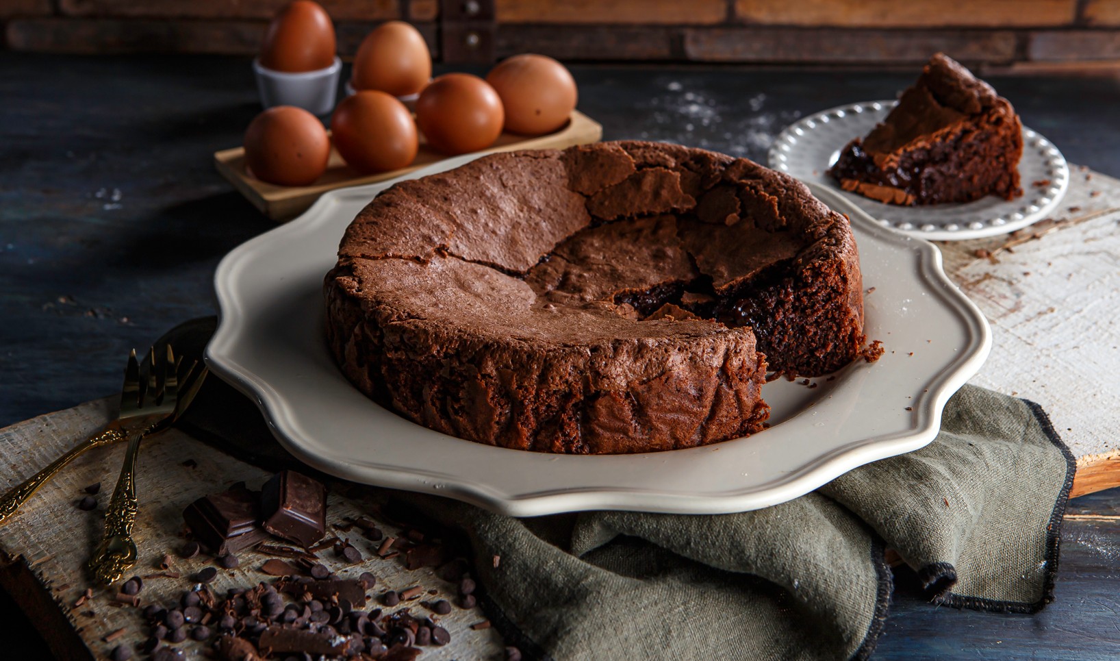 Bolo mousse de chocolate com natas