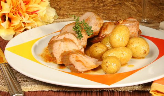 Lombinhos de porco preto no forno