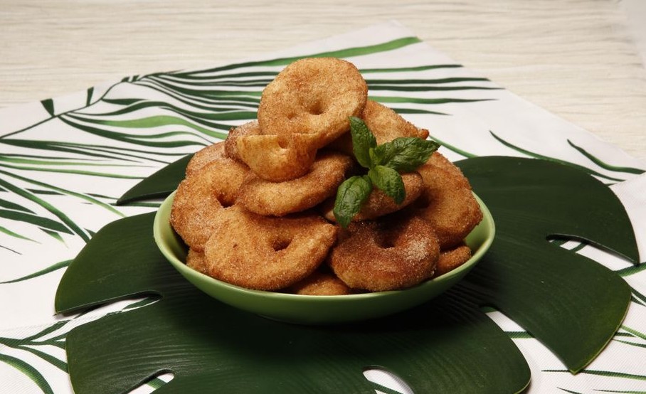 Rodelas de pera fritas