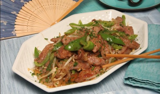 Tirinhas de carne chinesas