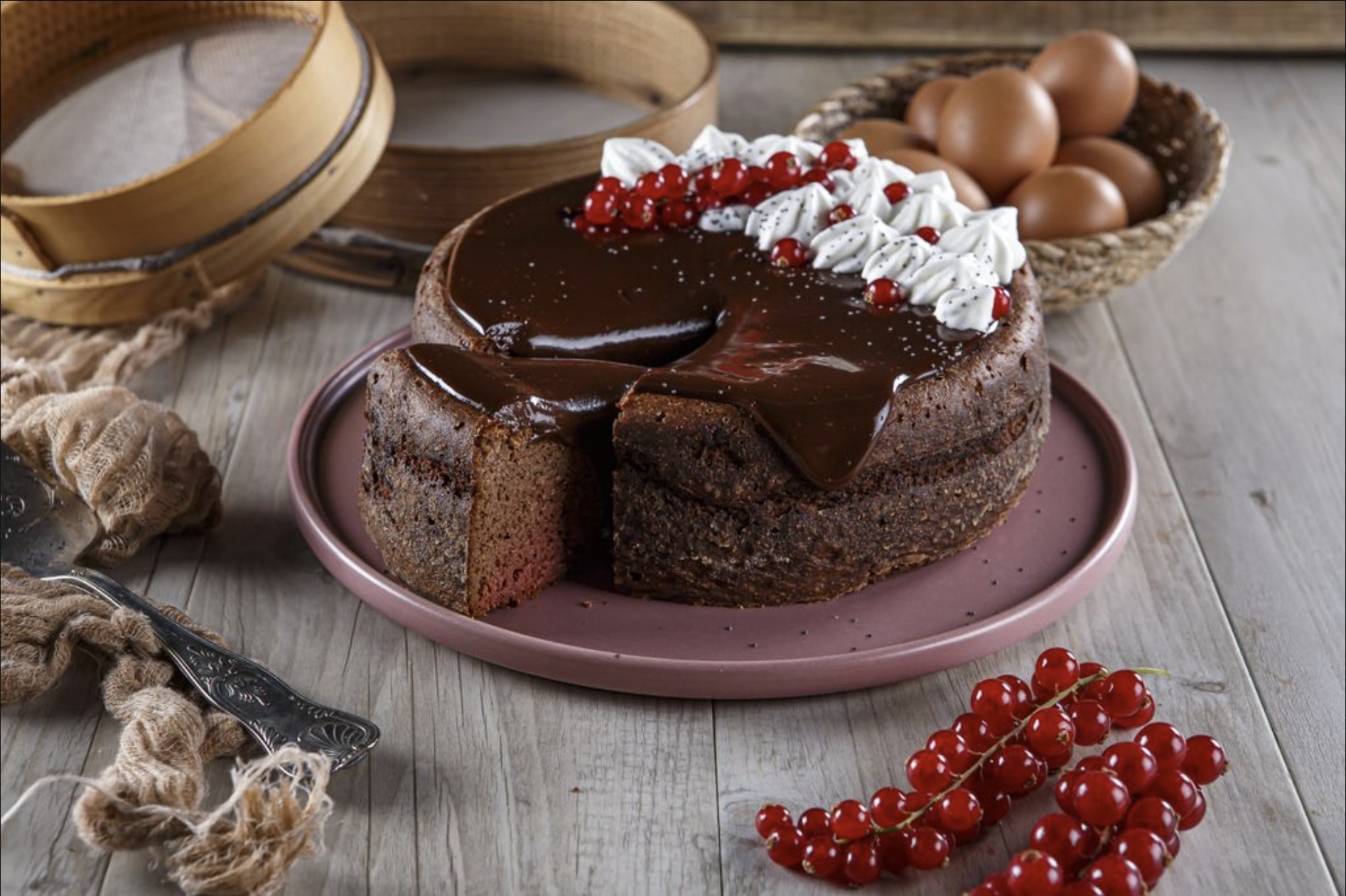 Bolo de chocolate com ganache