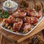Salsichas enroladas no forno com castanhas